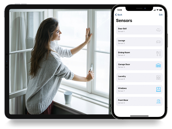 EliteCloud sensors screen showing real-time sensor status